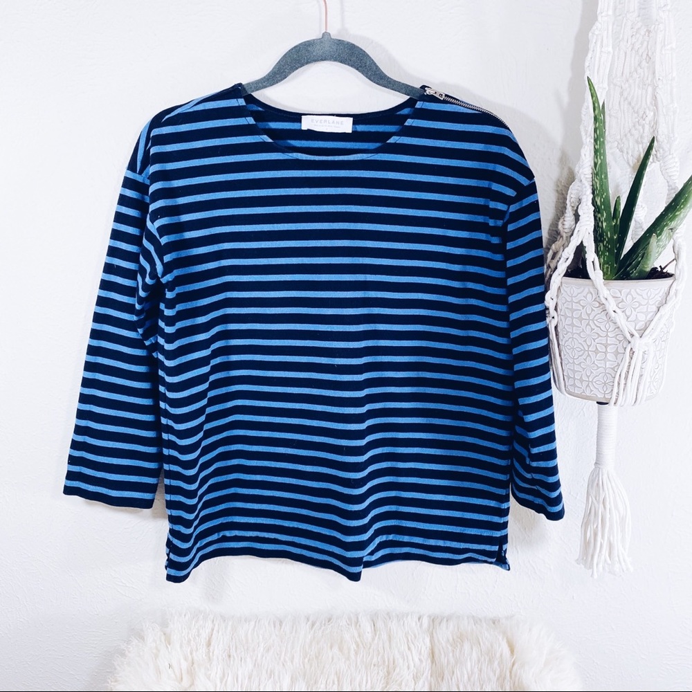 Everlane Breton Cotton Shoulder Zip Tee S